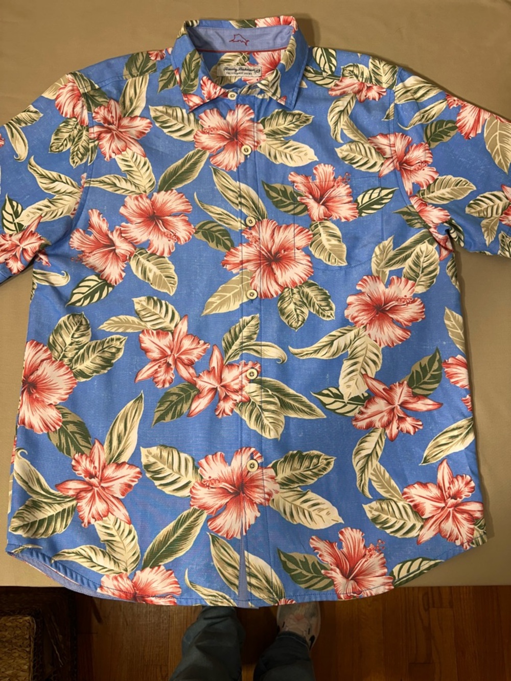 Tommy Bahama Coconut Point Hibiscus Floral Camp Shirt-Med
